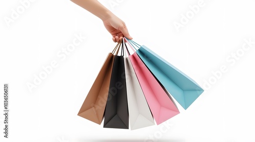 Colorful shopping bags in hand; retail therapy!