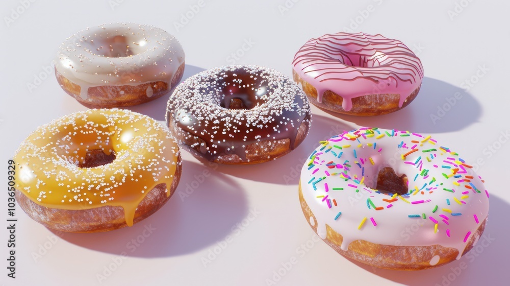 Donuts with different flavors Donuts with different flavors