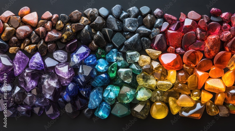 Colorful Collection of Polished Gemstones and Crystals Colorful Collection of Polished Gemstones and Crystals