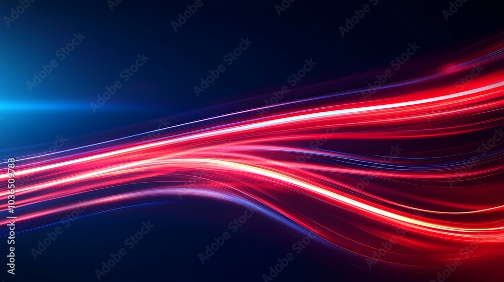 Naklejka premium Abstract Red and Blue Light Trails