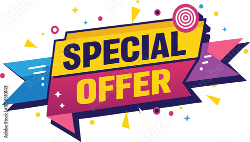 Special Offer Banner Design with Colorful Shapes