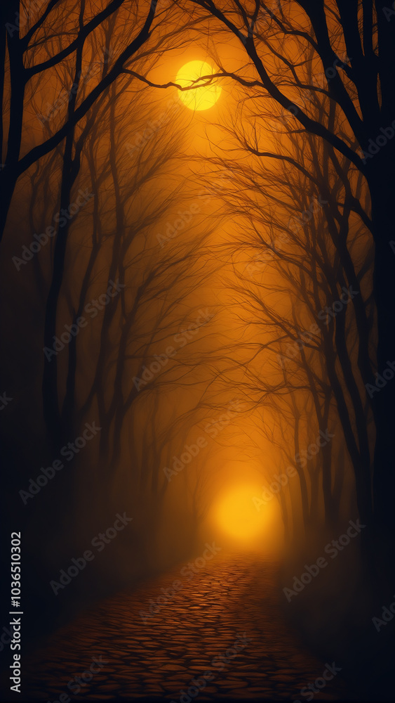 Naklejka premium Halloween scene