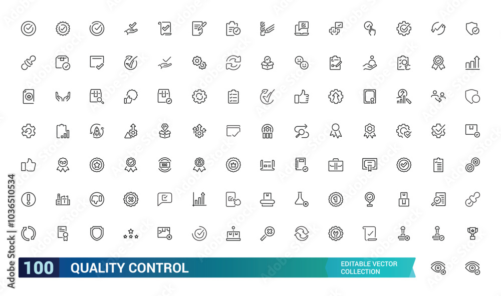 Set of quality control line icons. Related to check, certificate, inspect, review, approve, checkmark and more. Editable stroke. Pixel perfect, vector illustration. Set of quality control line icons. Related to check, certificate, inspect, review, approve, checkmark and more. Editable stroke. Pixel perfect, vector illustration.