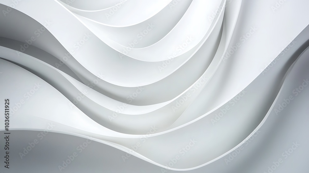 Fototapeta premium Abstract white background with smooth curves for infographic use