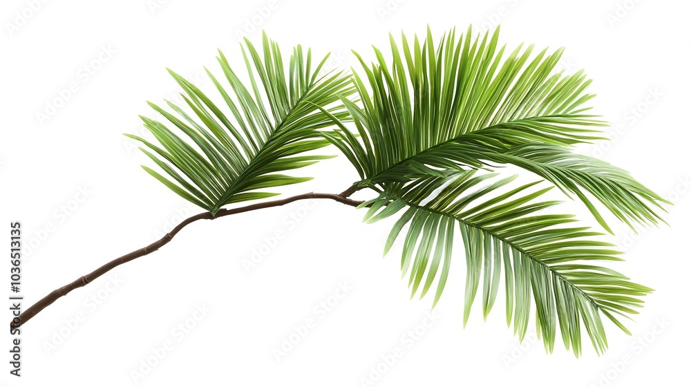 Green Branch Isolated on White Green Branch Isolated on White