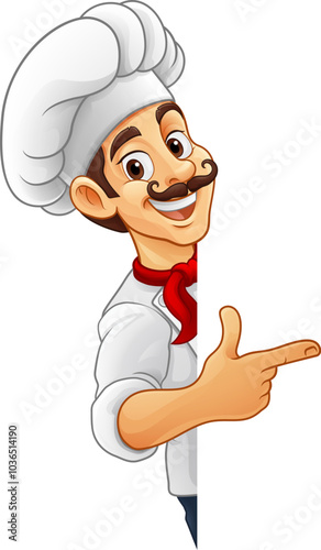 A chef, baker or cook carto...