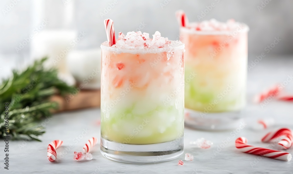 A Christmas-style cocktail called the Cane Cane Cooler.Generative AI A Christmas-style cocktail called the Cane Cane Cooler.Generative AI