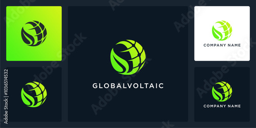 Vector abstract of global photovoltaic logo and icon template, can be used in various media easily, editable