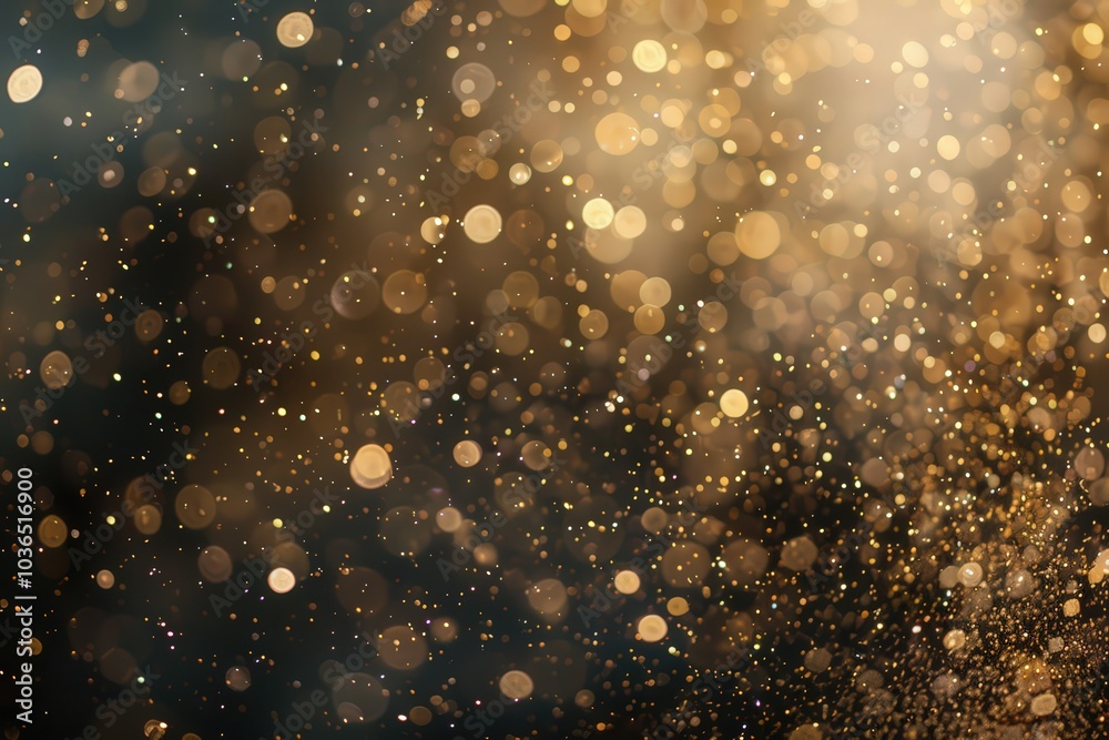 Abstract Golden Bokeh Lights on a Dark Background Abstract Golden Bokeh Lights on a Dark Background