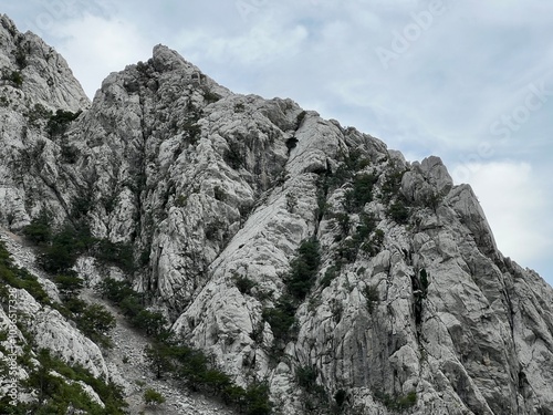 Limestone rocks in Velika Paklenica canyon,Starigrad (Paklenica National Park, Croatia) - Kalksteinfelsen in der Schlucht Velika Paklenica, Starigrad (Nationalpark Paklenica, Kroatien) photo