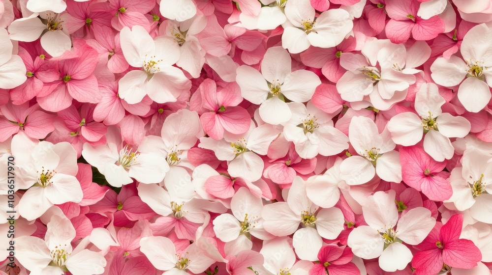 A vibrant floral backdrop featuring delicate pink and white blossoms in full bloom.