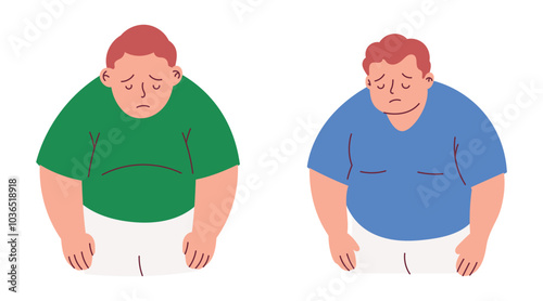 Disappointed Sad Man with Head Down