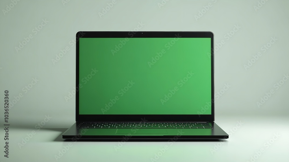 3D Vector Laptop with Green Screen on a White Background
3D Vector Laptop with Green Screen on a White Background