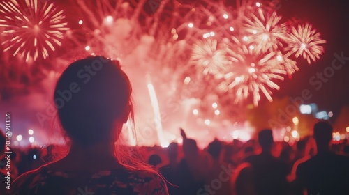 Celebration of Lights and Fireworks Display at Night