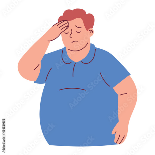 Obese Man with No Energy Feels Tired