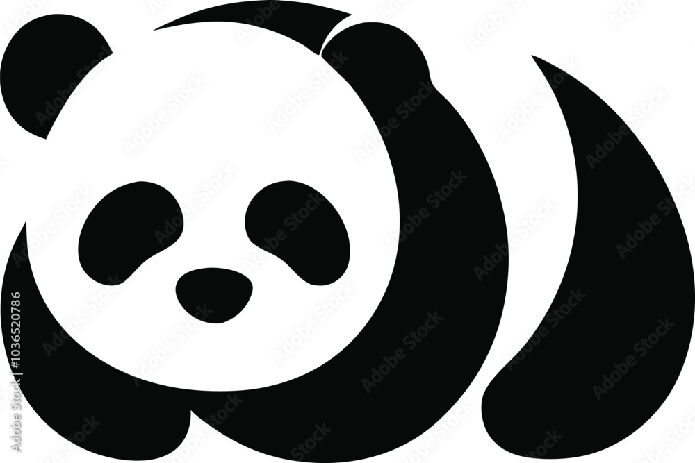 Simple Black and White Panda Illustration