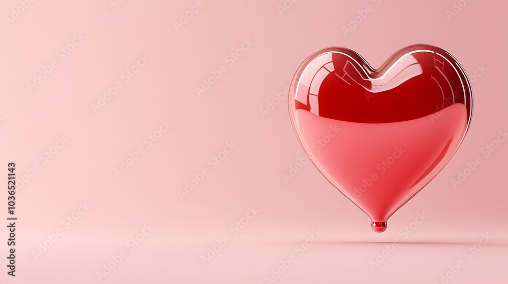 Red Heart on Pink Background Red Heart on Pink Background