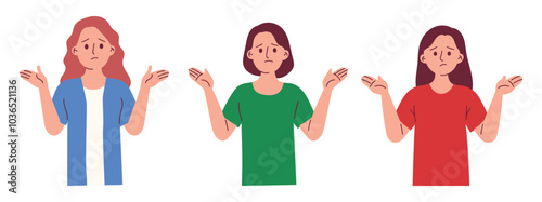 Shrugging Woman Feels Confused and Clueless