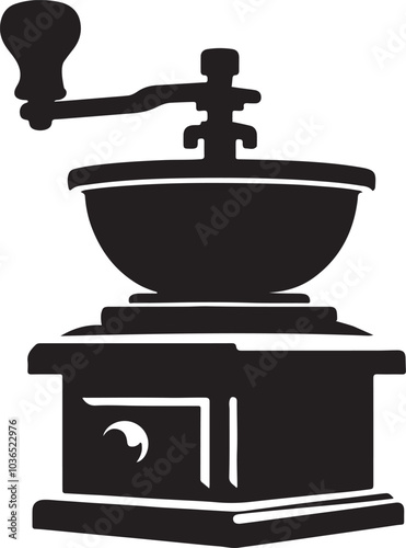 coffee grinder icon vector art illustration. isolated on white backgroundeps