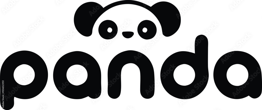 Black and White Panda Logo Design Black and White Panda Logo Design