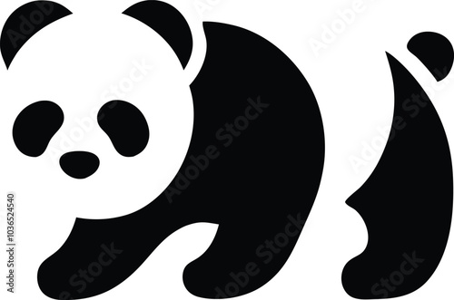 Simple Black and White Panda Illustration