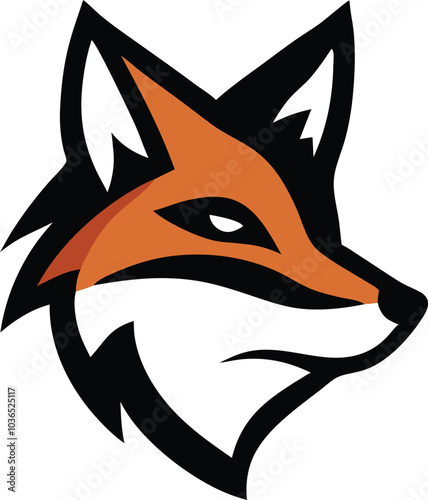 Bold Fox Head Logo Design Illustration