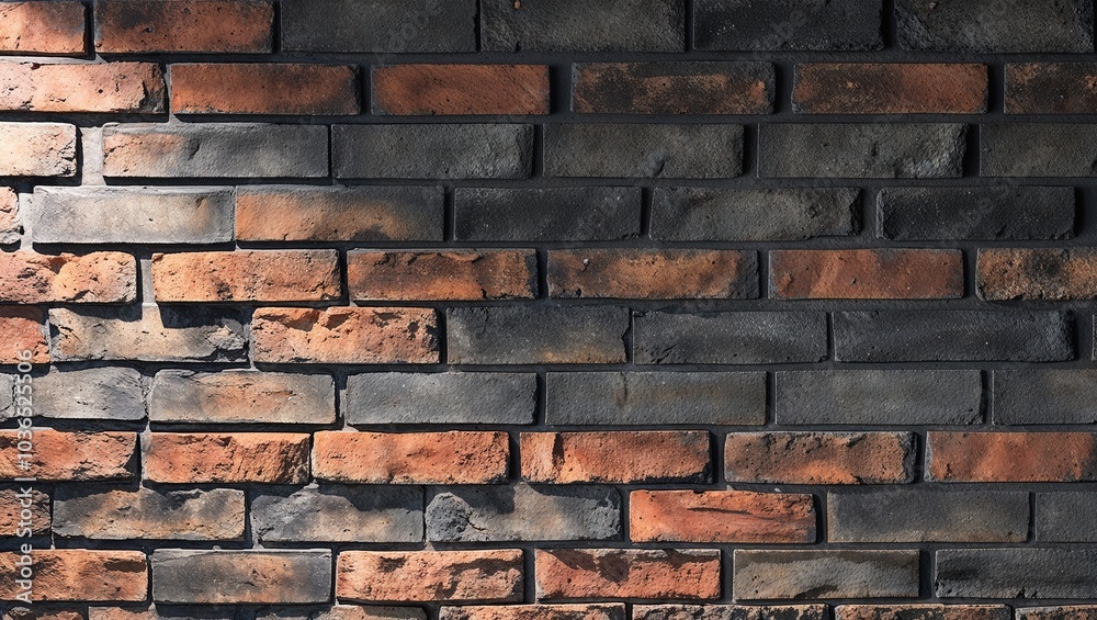 close-up view of a textured brick wall. The bricks are arranged in a staggered pattern, creating a sense of depth and dimension. close-up view of a textured brick wall. The bricks are arranged in a staggered pattern, creating a sense of depth and dimension.
