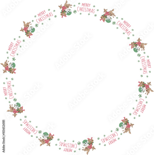 Cute christmas wreath. Vector illustration.