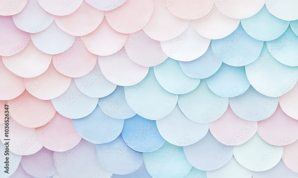 Beautiful pattern of colorful mermaid scales, Generative AI