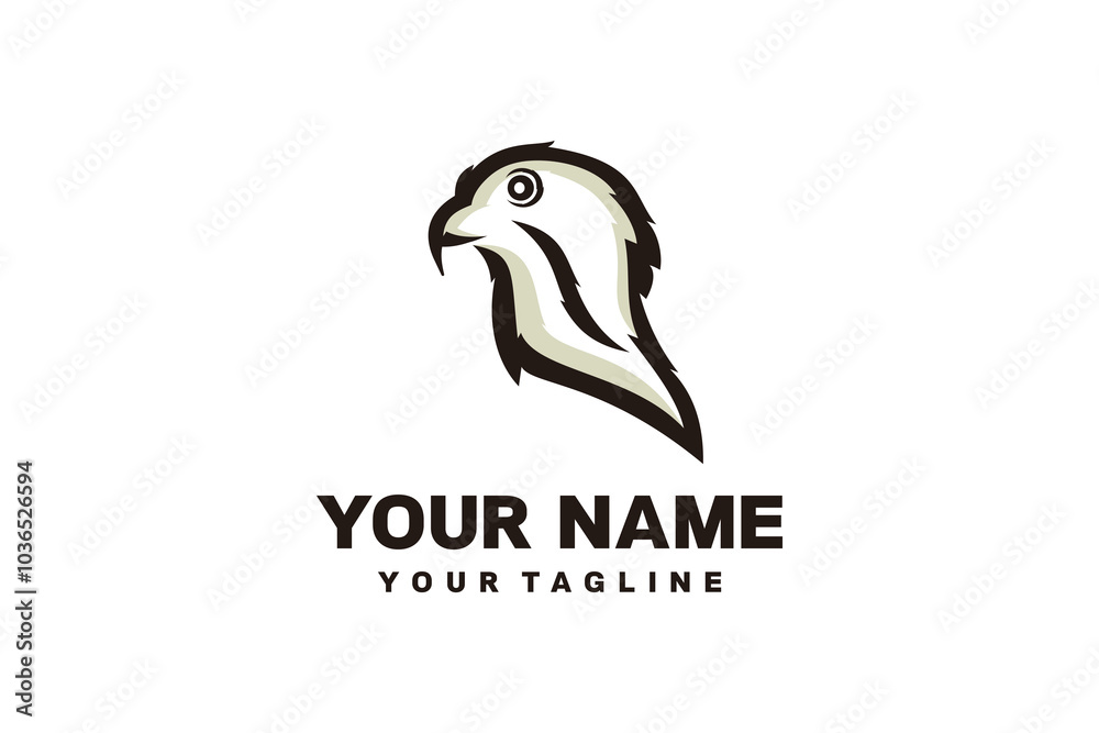 Obraz premium American Bird Head Outline Wildlife Illustration Logo Design