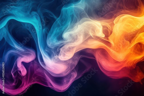 Abstract image of colorful smoke trails, Abstract, Mystery