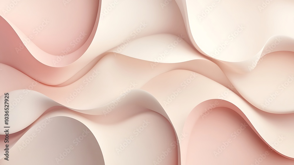 3D pastel shapes in soft pink and beige with subtle shadows for beauty graphics 3D pastel shapes in soft pink and beige with subtle shadows for beauty graphics