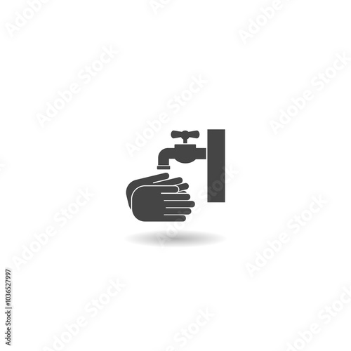 Wash your hands icon with shadow