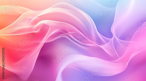 Soft pastel gradient background with flowing 3D lines for beauty graphics