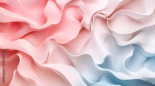 3D wavy textures in pastel colors creating a soft flow for beauty graphics