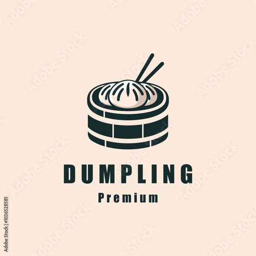 Dumpling Dim Sum with Chopsticks icon vector, illustration