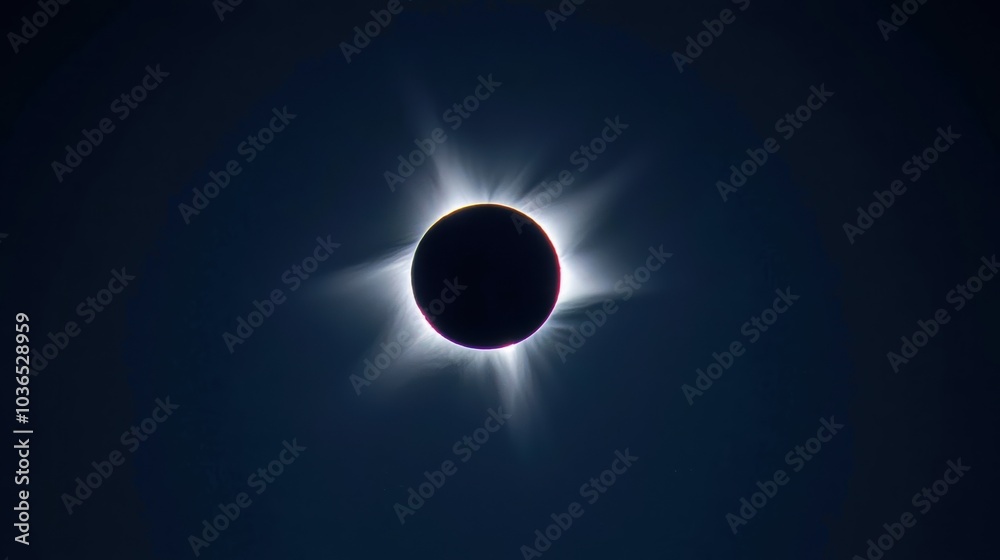 Stunning Solar Eclipse Captured in Celestial Majesty Against a Darkened Sky