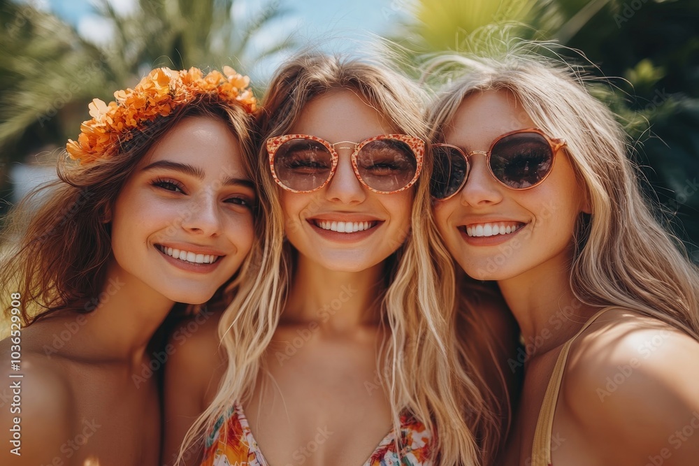 Female friends having fun on day out, Generative AI