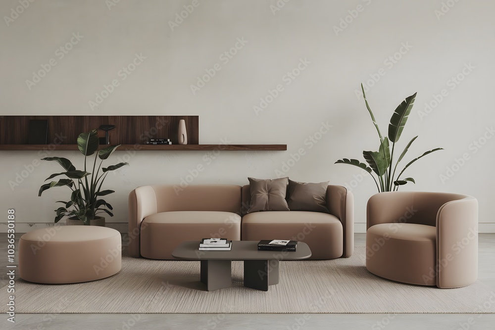 Minimalist interior design of modern living room Minimalist interior design of modern living room