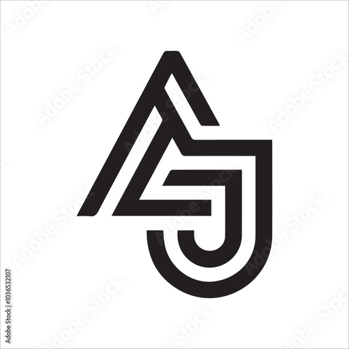 Modern letter AJ logo design template