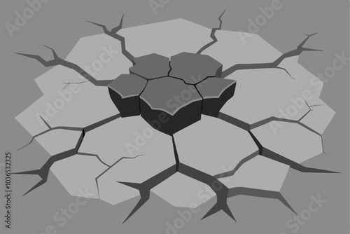 Vector Gray Cracked Concrete Texture design