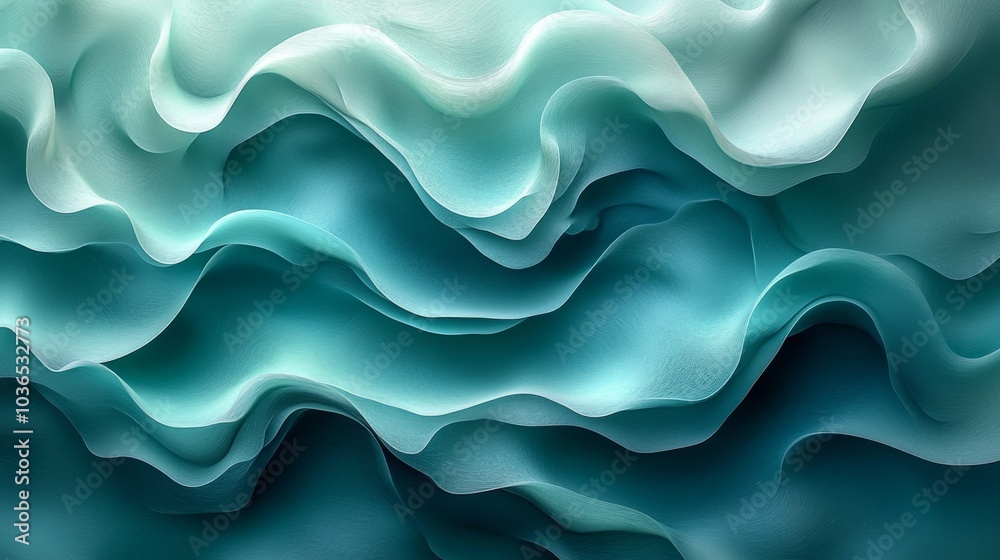 Abstract Ocean Waves in Soft Green Tones - Serene and Flowing Texture Abstract Ocean Waves in Soft Green Tones - Serene and Flowing Texture