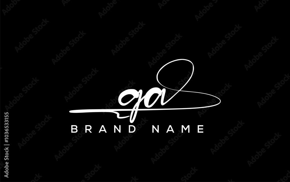GA letter beauty handwriting vector logo. GA letter beauty handwriting vector logo.