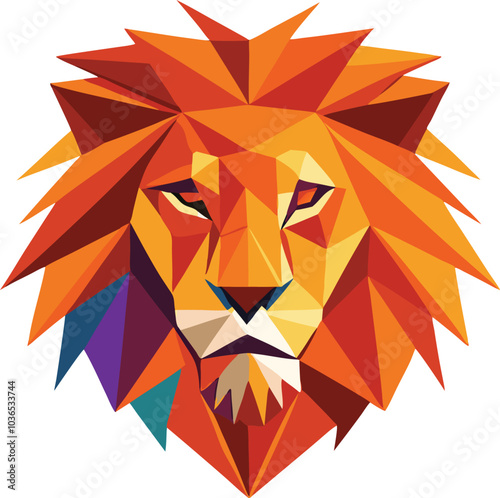 Geometric Lion Head Abstract Art Design