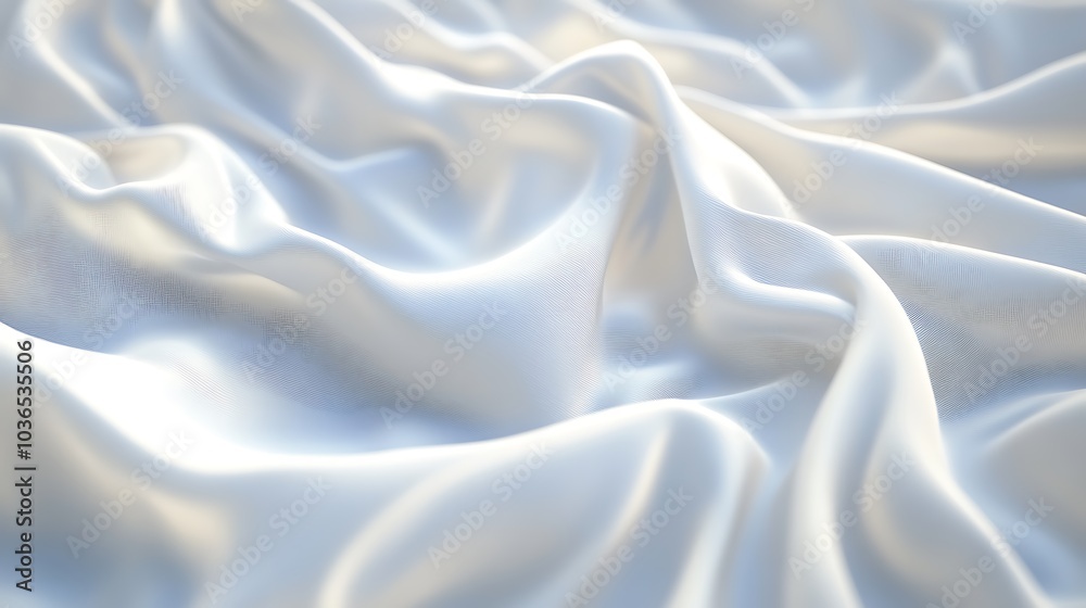 Obraz premium 3D-rendered white fabric-like folds with subtle shadows for beauty graphic use