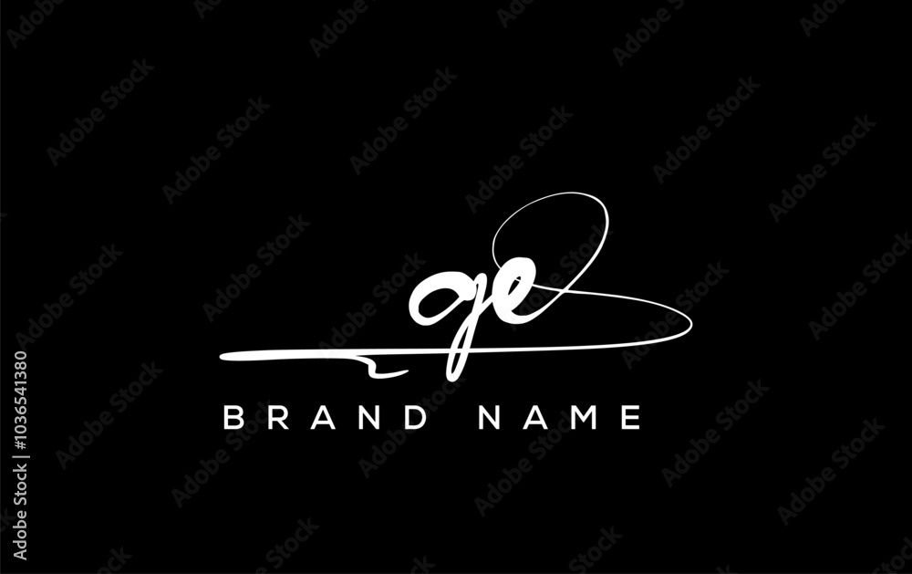 GE letter beauty handwriting vector logo. GE letter beauty handwriting vector logo.