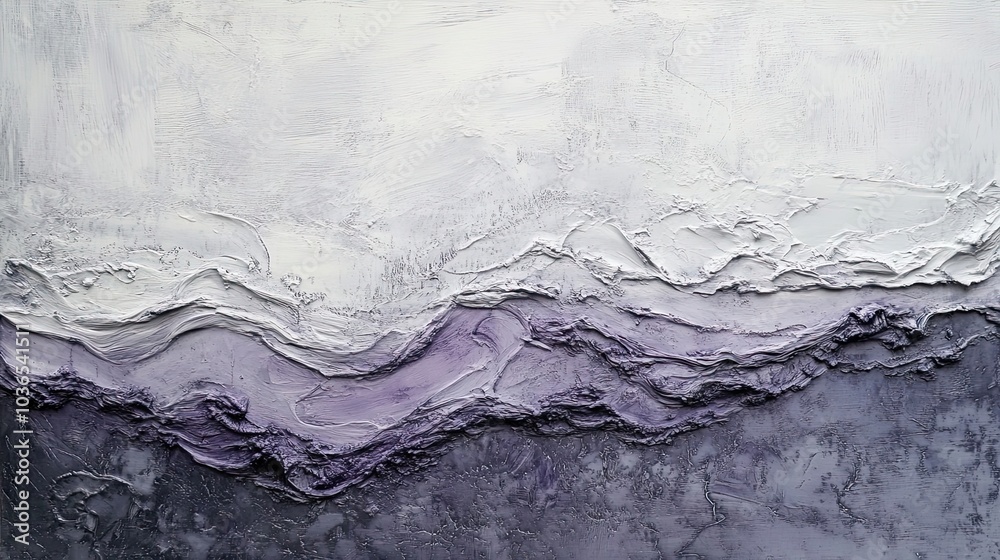 Abstract Textured Painting with White and Purple Hues Abstract Textured Painting with White and Purple Hues