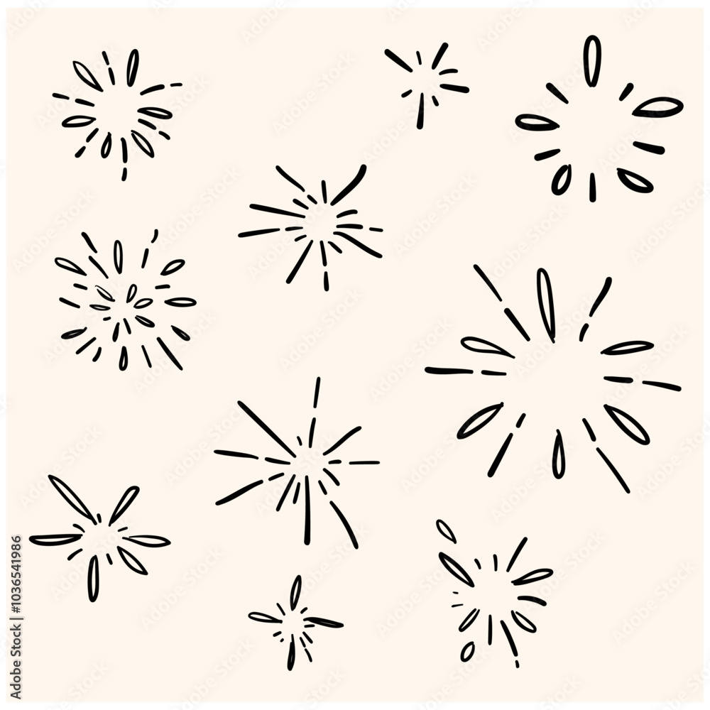 Star burst or water splash With illustration style doodle and line art Star burst or water splash With illustration style doodle and line art