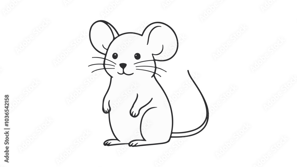 little mouse outline vector illustration little mouse outline vector illustration