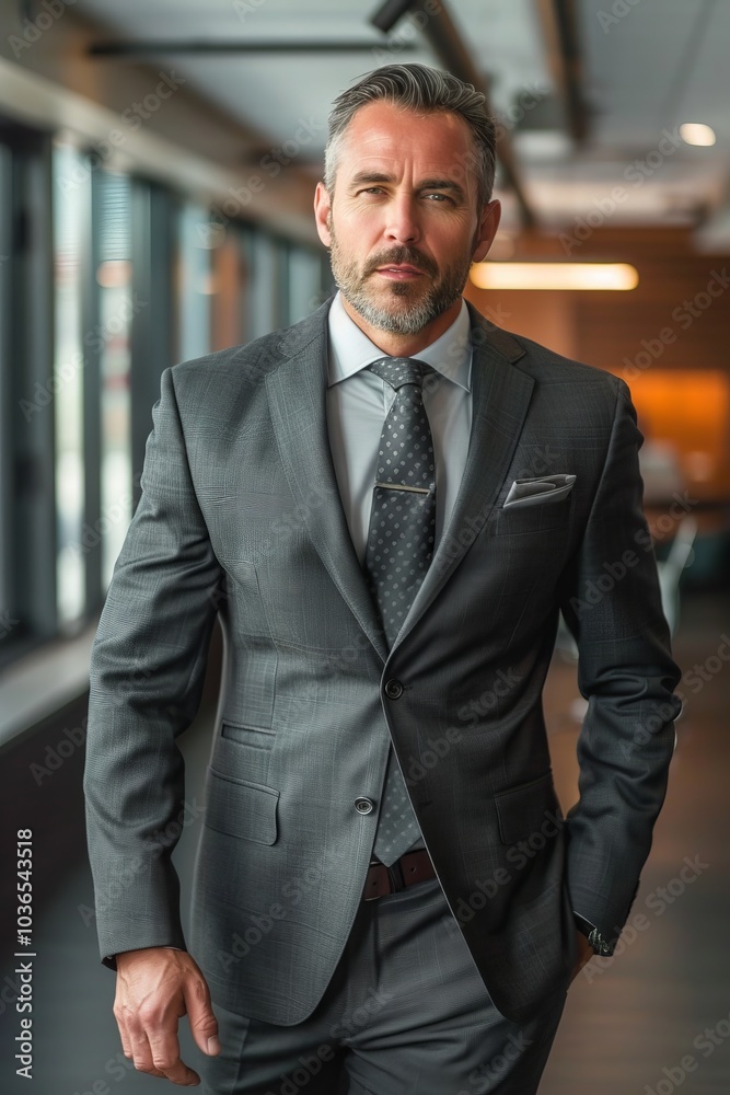 A corporate leader in a tailored ensemble, inspiring confidence in his team. A corporate leader in a tailored ensemble, inspiring confidence in his team.